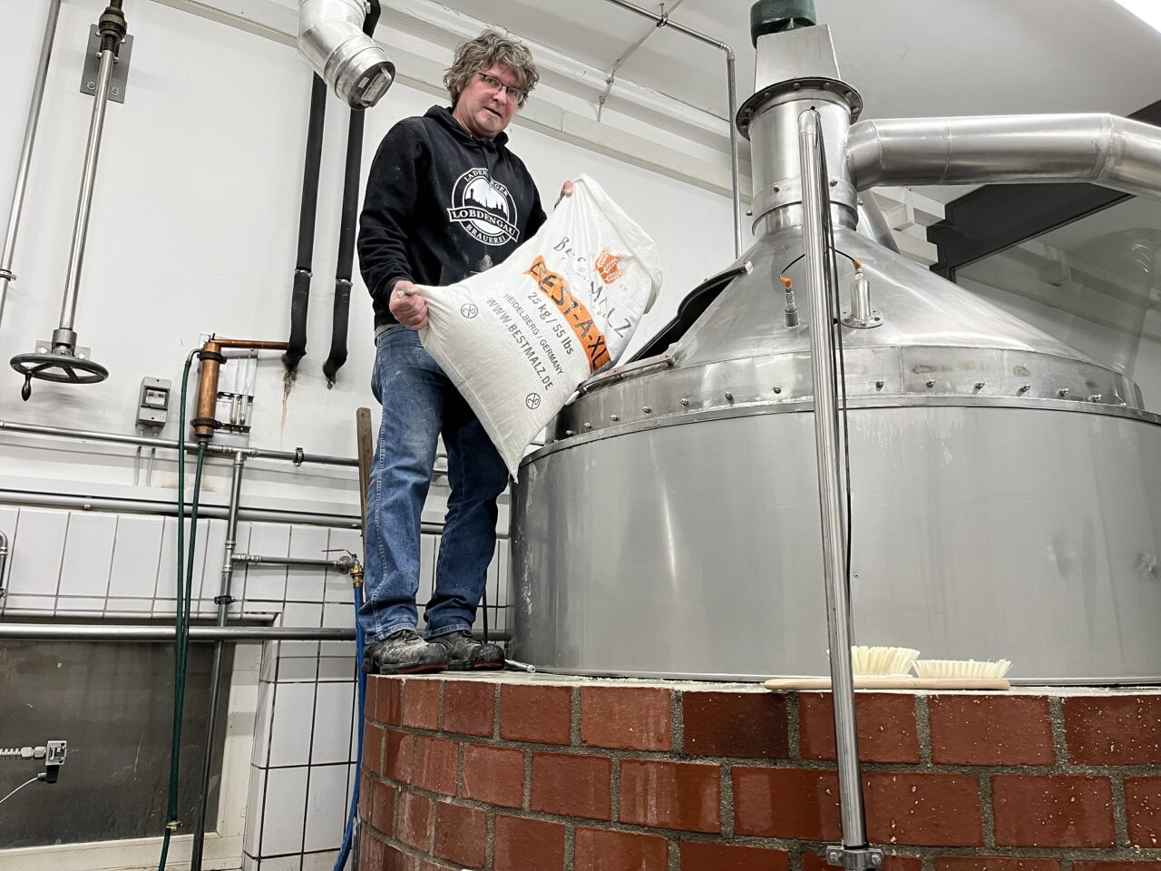 Brauen mit BEST A-XL Malz von Bestmalz in der Lobdengau-Brauerei Ladenburg im Dezember 2022